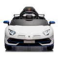 12V Kids Ride On Car W Parents Remote Control,Licensed Lamborghini Aventador Xago,Hydraulic Pressure Door,Slow Start,Early Education,Bluetooth,Adjustable Volume,Mp3,Usb,Led Lights For Kids Aged 3 8. White 50 99 Lbs Polypropylene