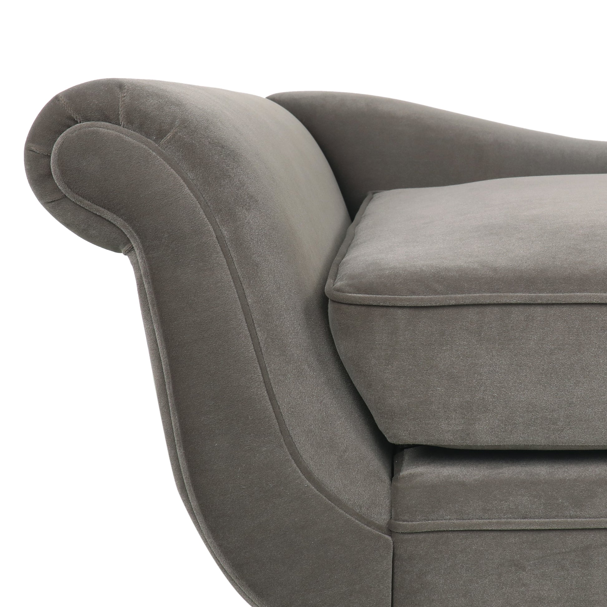 Chaise Lounge Taupe Velvet 2 Seat