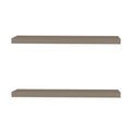 Iva Floating Shelf In Melamine X2, Taupe Taupe Primary Living Space Contemporary,Minimalist Wall Mounted Particle Board Melamine