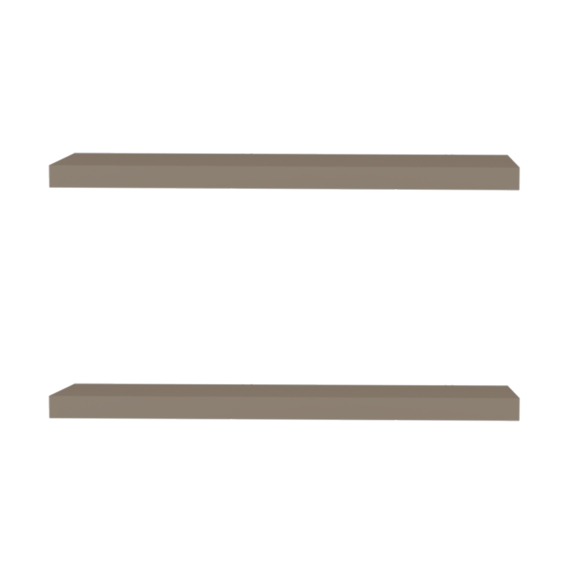 Iva Floating Shelf In Melamine X2, Taupe Taupe Primary Living Space Contemporary,Minimalist Wall Mounted Particle Board Melamine