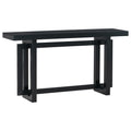 Contemporary Console Table With Wood Top, Extra Long Entryway Table For Entryway, Hallway, Living Room, Foyer, Corridor Black Solid Wood Mdf