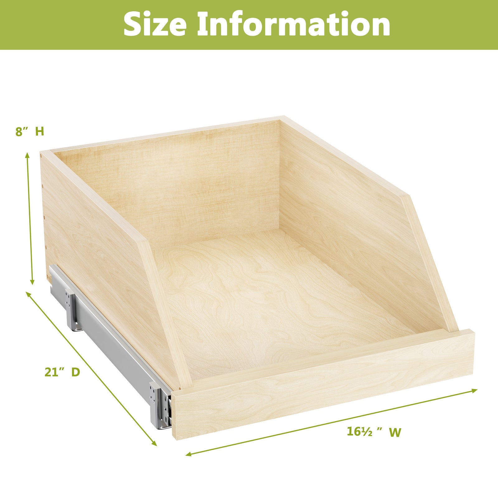 Pull Out Cabinet Organizer High Drawer 16 " W X 21" D Hard Close Wood Slide Out Shelves Cabinet Storage And Organizer With Full Extension Rail Slides Pull Out Drawer For Kitchens Cabinet Pantry Wood