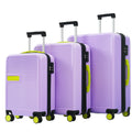 Hardshell Luggage Sets 3 Pcs Contrast Color Suitcase With Spinner Wheels And Tsa Lock 20