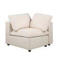 Corner Seat Module For Modular Sectional Sofa, Customizable Sectional Sofa Couch Accent Chair, Chenille Beige Beige Fabric 1 Seat