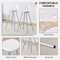 Modern And Comfortable Upholstered Bar Chairs, Metal Legs, Small Size Bar Chairs, Suitable For Part Of The Crowd, Stylish Design For Dining Room, Kitchen, Terrace And Living Room Chairs. White