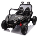 24V Two Seater Kids Ride On Utv W Parents Control,400W Super Power,Four Wheel Suspension,Led Light With Rear Searchlight,Bluetooth,Mp3,Music,Rear Storage Space,Speeds 3.73 4.97Mph For Kids Aged 3 . Black 50 99 Lbs Polypropylene