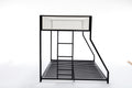 Adam Twin Full Bunk Black With White Mesh Guard Rail Box Spring Not Required Twin Black Metal Bedroom Bunk Metal