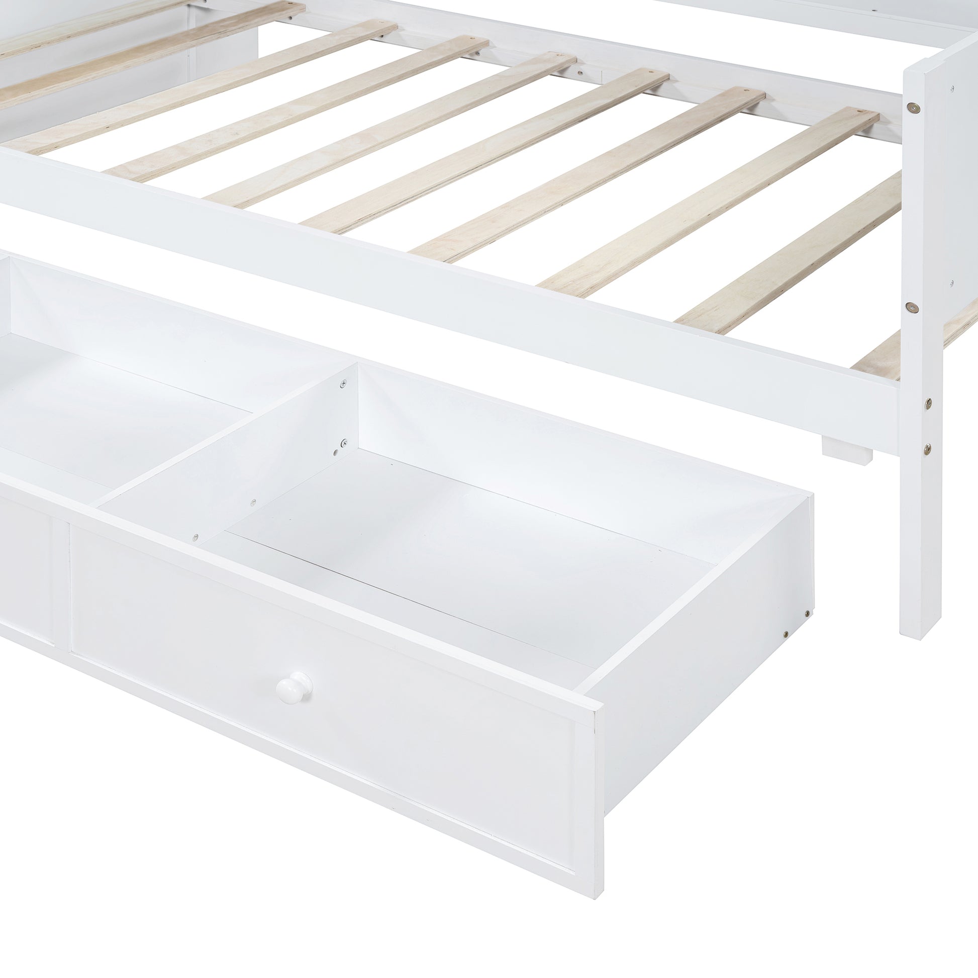 Twin Size Wooden Daybed With 3 Drawers, Usb Ports And Deskwhite Twin White Wood