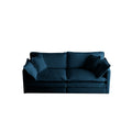 Modern Fabric Loveseat Sofa Couch For Living Room, Upholstered Large Size Deep Seat 2 Seat Sofa With 4 Pillows ,Blue Chenille Blue Chenille 2 Seat