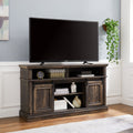 Media Console Table With Storage Cabinet, Mid Century Style Entertainment Tv Table, Multipurpose Sliding Door Tv Cabinet Large Storage Space, 58.11