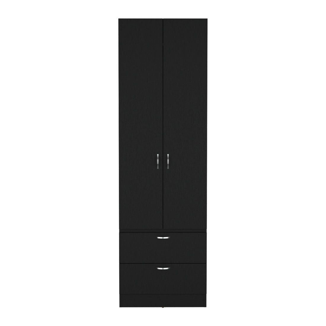 Vico 76" High Armoire Wardrove Closet With 2 Drawers, Double Door Cabinetone Shelf And Hanging Rod, Bedroom Clothes Storage Cabinet Organizer Black Bedroom Modern Particle Board Engineered Wood