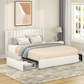 Same As B083P156197 Anda Patented 2 Drawers Storage Bed Queen Size Ivory Boucle Upholstered Platform Bed, Tufted Headboard, Wooden Slat Mattress Support, No Box Spring Needed Box Spring Not Required Queen Ivory Metal Bedroom