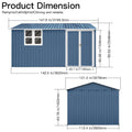 Metal Garden Sheds 10Ftx12Ft Outdoor Blue With Window Blue Metal