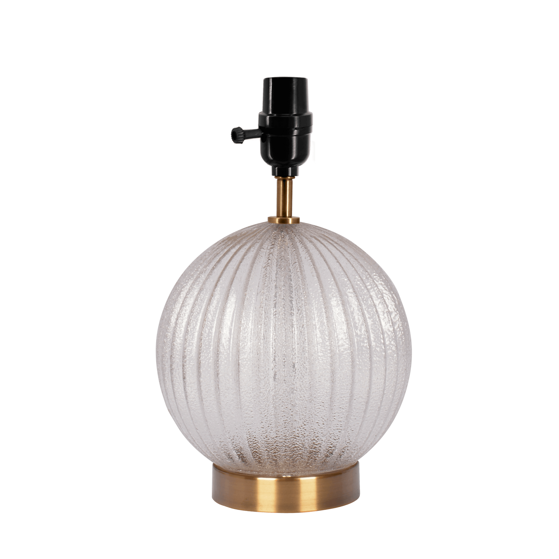 Serenity Round Ribbed Glass Lamp Base Clear Table Lamp Large Linen Shade Beige,Clear,Gold Table&Floor Lamps Brass,Glass,Linen