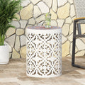 Castana Side Table White Mesh