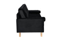 Sofa Simple Small House Double Three Person Straight Row American Retro Green Velvet Furniture Fabric Sofa Small Living Room Bedroom Office Black Solid Wood 3 Seat