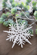 Set Of 6 Iron Snowflake Hanger, Decorative Hanging Ball Christmas Tree Ornaments For Holiday Party Decorations White Iron