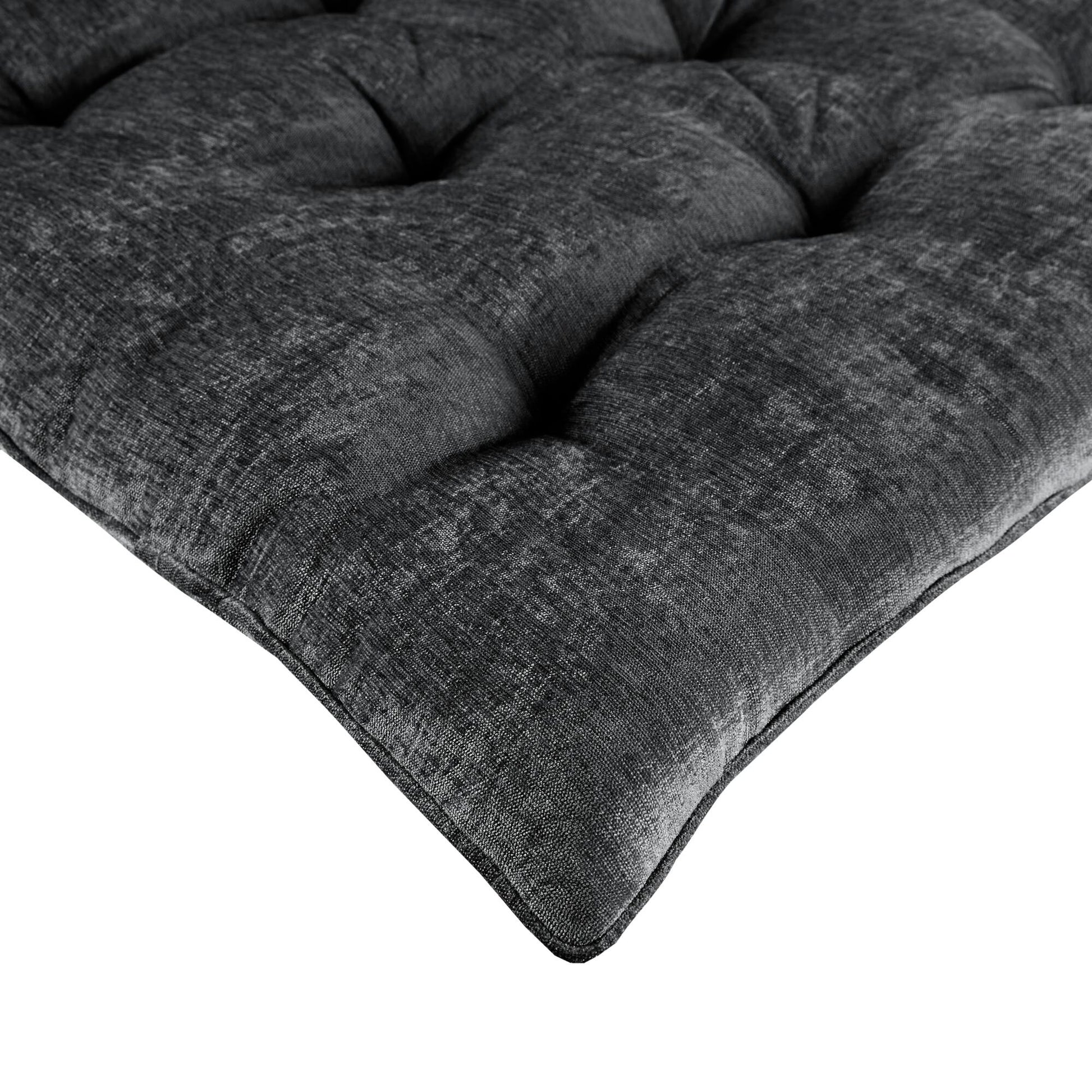 Poly Chenille Lounge Floor Pillow Cushion 27" X 74" Charcoal Polyester