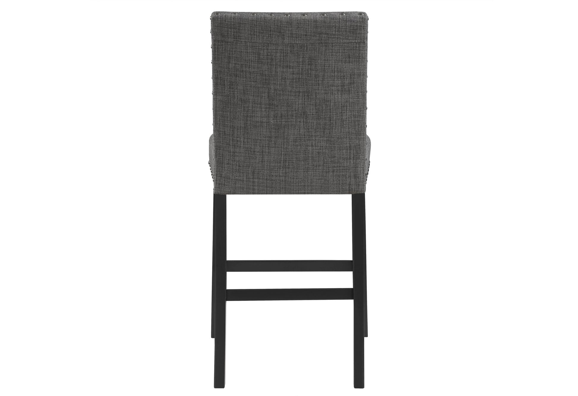 Marian Dark Gray Bar Stool Kit Of 2 Solid Gray Dining Room Foam Rectangular Wipe Clean Casual Bar Stools Rubberwood Solid Back Set Of 2 Foam Fabric