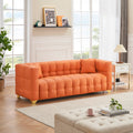 80 Inches Long, 21.7 Inches Deep, American Body Structure, Technology Fabric Sofa, 3 Seats Waterproof And Stain Proof, Orange Anti Cat Paw Sofa Orange Polyester Blend 3 Seat