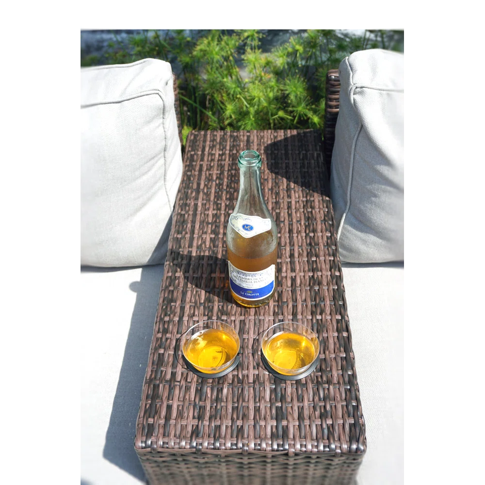 Fully Assembled Outdoor Side Table No Sectional Brown Rust Resistant Frame Stain Resistant Cushions Garden & Outdoor Modern Sofa Seating Groups Wicker Wicker