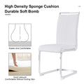 Table And Chair Set.Modern Luxurious Transparent Tempered Glass Dining Table Set.Paried With 6 Chairs With Pu Cushion And Silver C Tube Metal Legs. Transparent,White Seats 6 Glass Metal