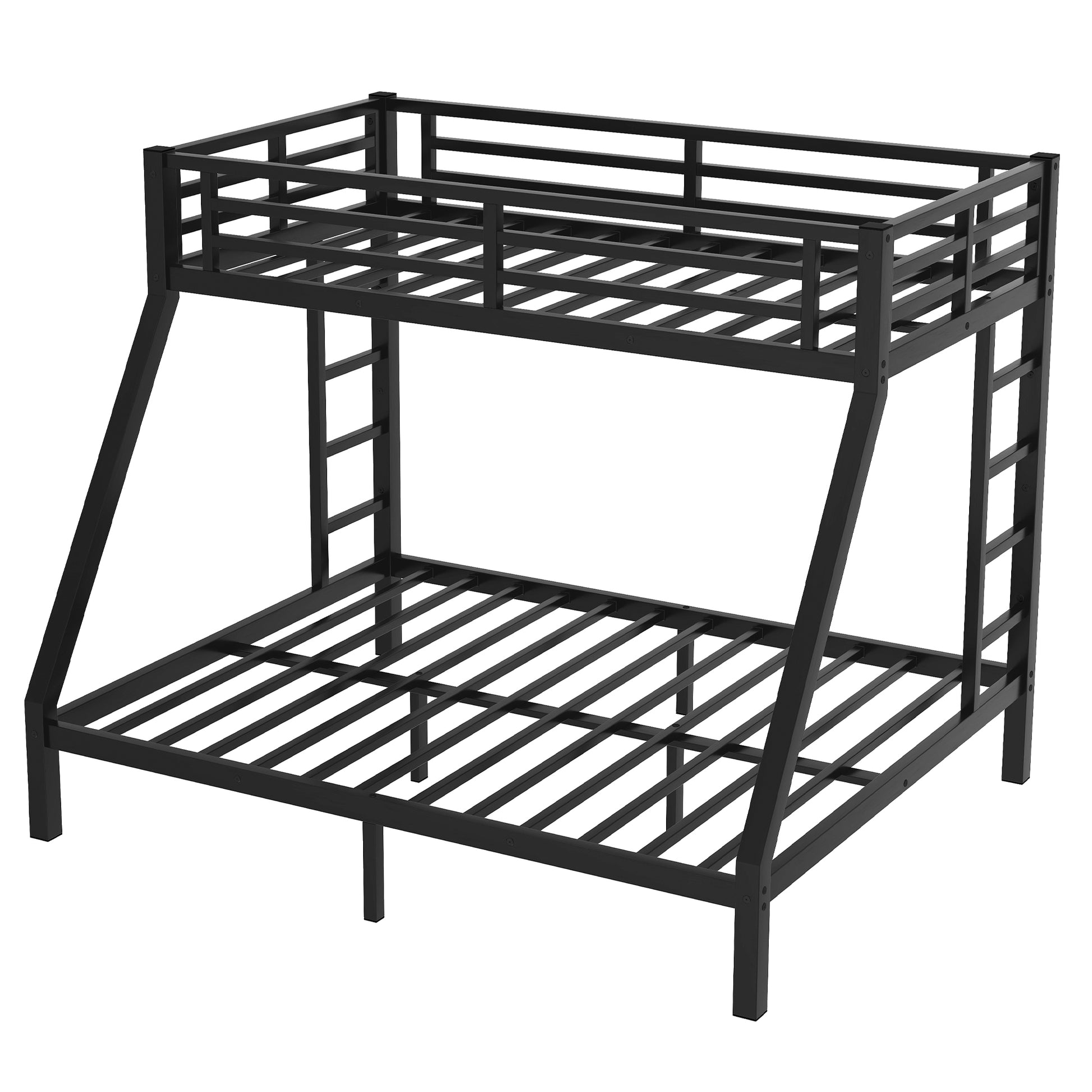 Metal Twin Xl Over Queen Bunk Bed For Teens And Adults,Space Saving Noise Reduced No Box Spring Needed, Old Sku W1307S00019 Twin Xl Black Metal