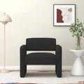 Black Single Sofa Chair, Upholstered Comfortable Chair With Armrests, For Dining Room Bedroom Living Room Reception Black 30.9