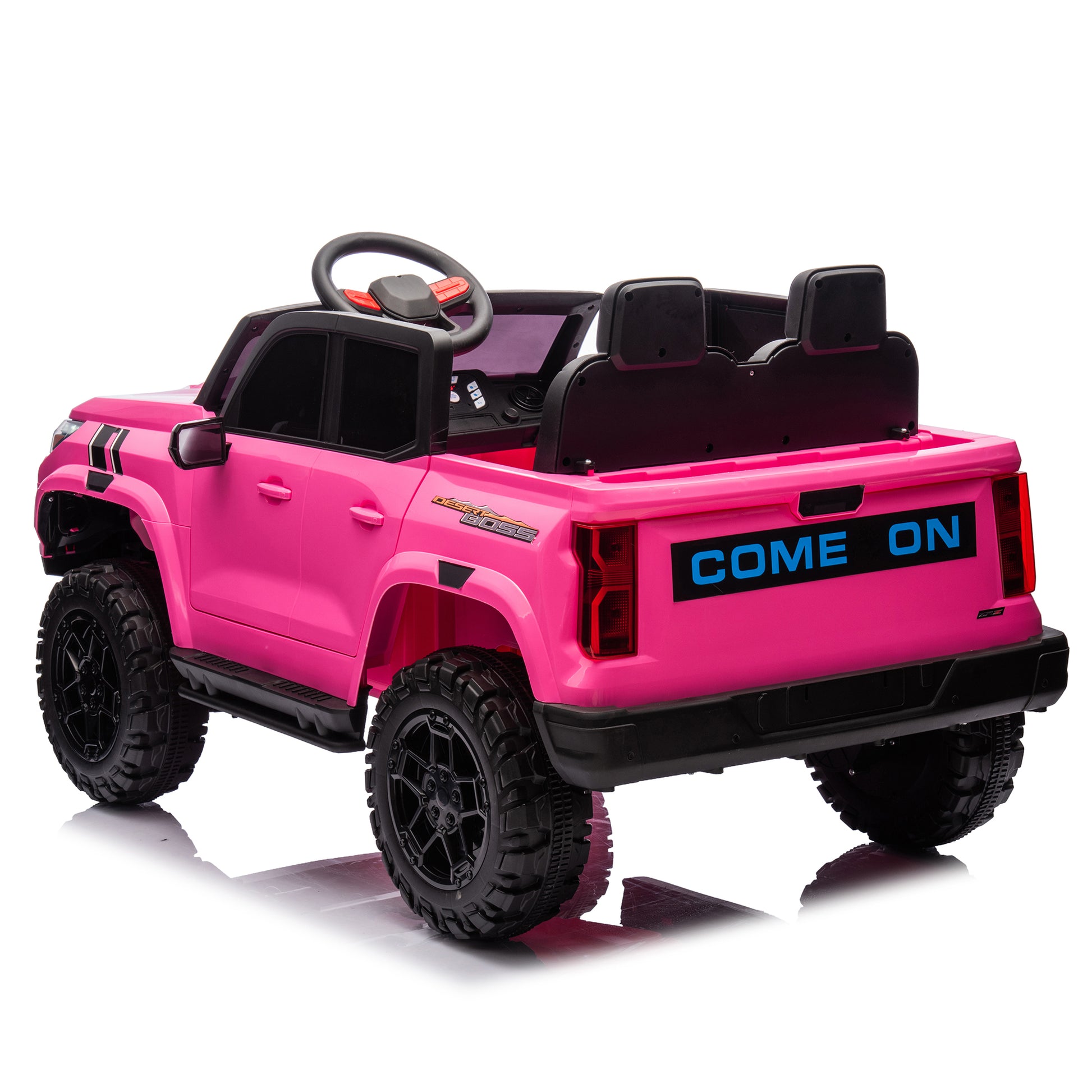 24V10A Two Seater Kids Ride On Electric Pickup, Kids Ride On Toy W Parents Remote Control,4Wd 800W Motors,Two Safety Belts,High Gate Safety Design,Usb,Bluetooth, Speed 2.49 3.73Mph For Kids Aged 3 . Rose Red 50 99 Lbs Polypropylene