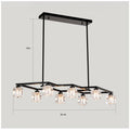 Matte Black Crystal Chandelier For Dining Room, 8 Light Kitchen Chandelier Light Fixture Modern Metal Industrial Chandeliers For Farmhouse Entryway Living Room 8*G9 Bulbs Included Matte Black