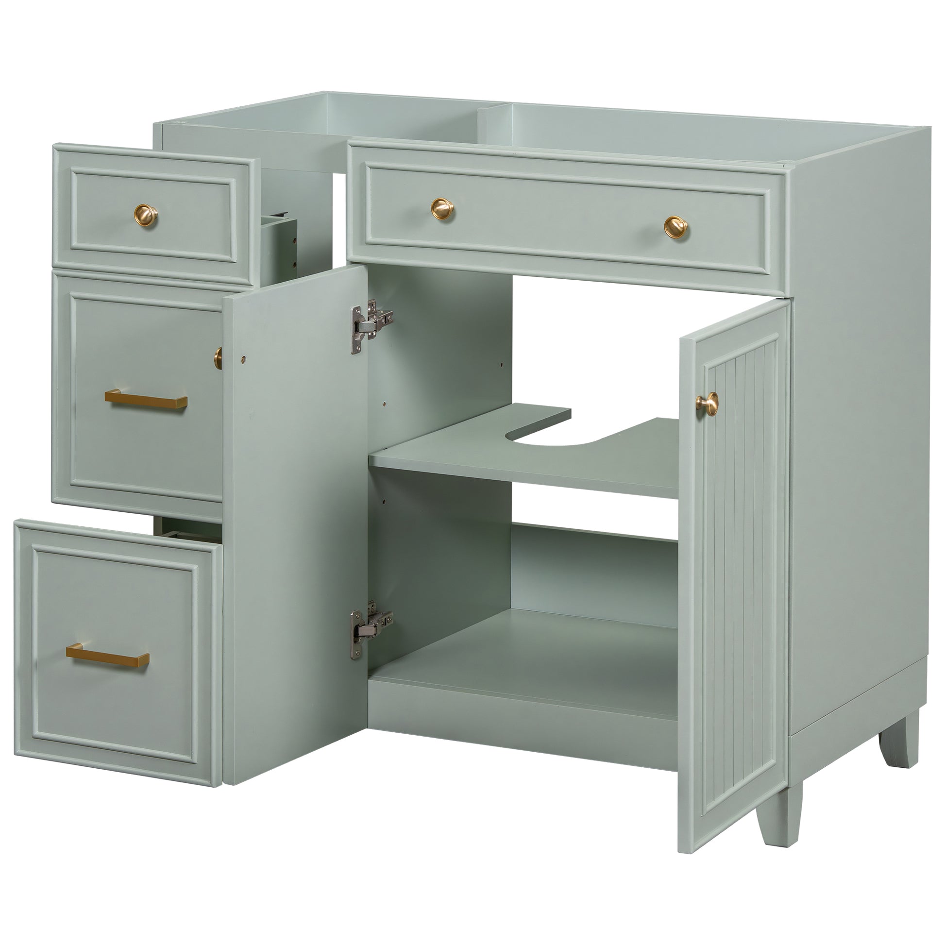 Cabinet Only 36" Green Bathroom Vanity Sink Not Included Green Bathroom Solid Wood Mdf