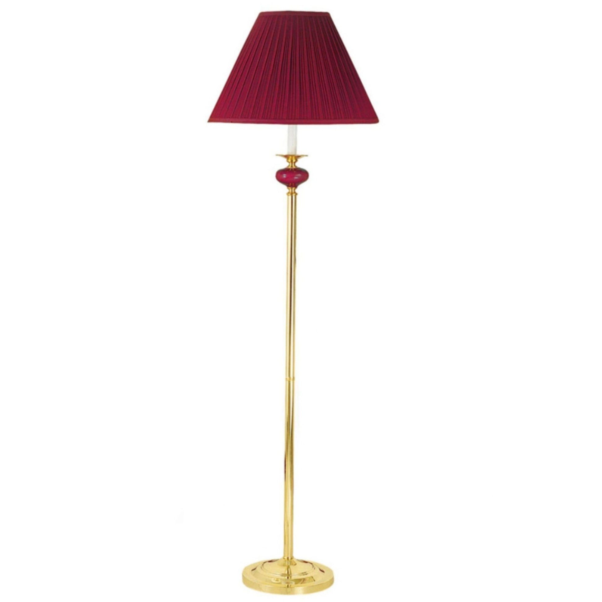 3 Piece Ceramic Lamp Set, Floor And Table Lamps, Burdy Finish Burgundy Ceramic