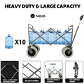 Fishing Cart With Rod Holders ,Beach Wagon With Big Wheels For Sand 500Lbs Capacity All Terrain Steel Frame Utility Cart With 9