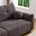 Lamb'S Wool 2 Seater Cushion Sofa 90'' Comfortable Sofa For Living Room Bedroom And Other Casual Spaces Lamb'S Wool Sofa With 2 Cushions And 2 Ball Pillows. Gray Gray Foam Fabric 2 Seat