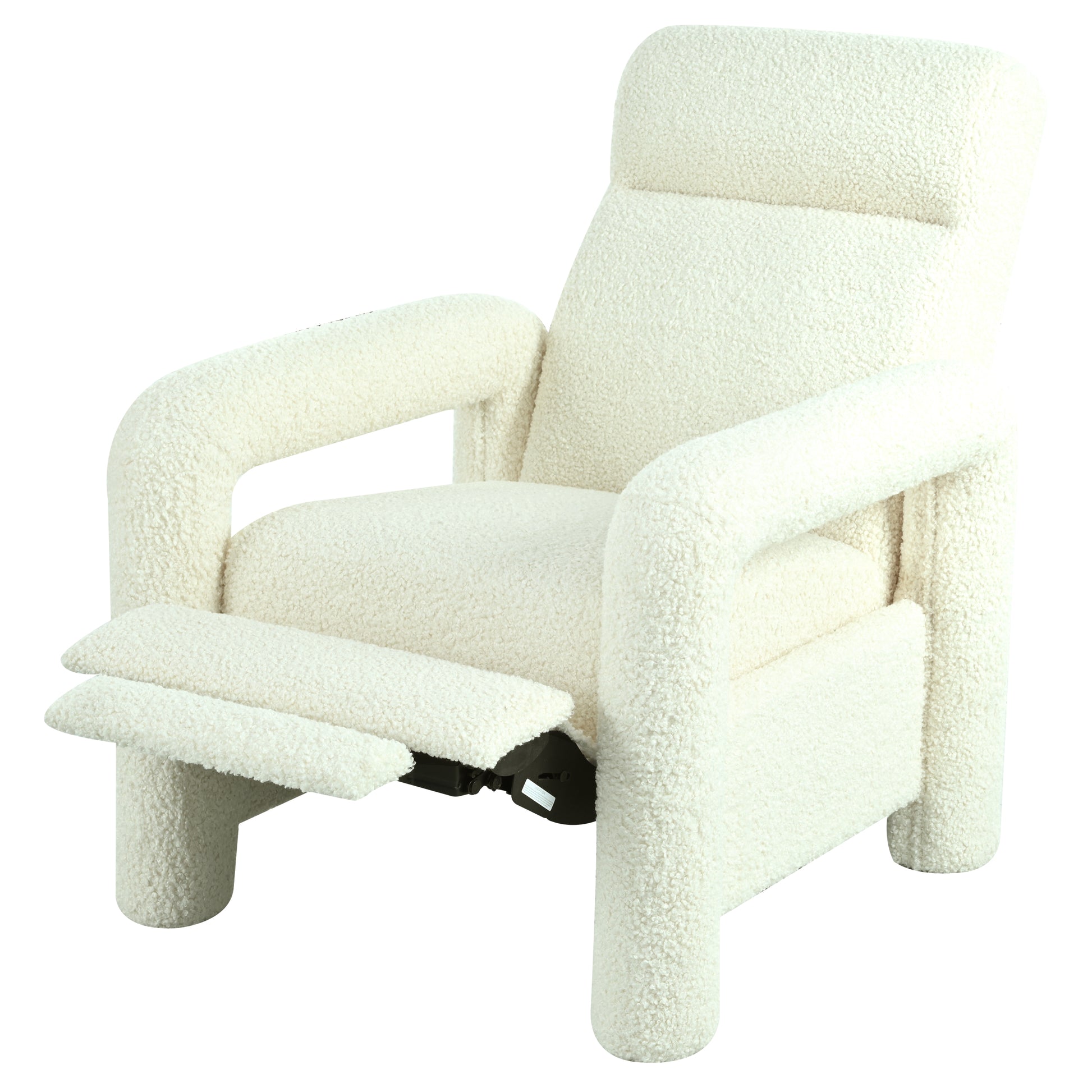 31.25" Push Back Recliner Armchair Upholstered Recliner Chair Single Sofa With Adjustable Backrest For Living Room, Beige Beige Teddy