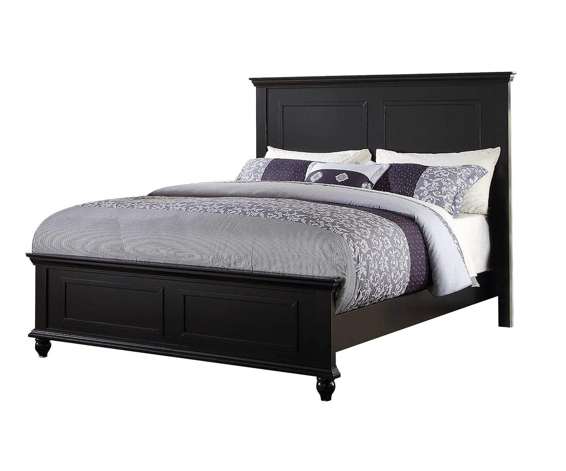 Black Color Queen Size Bed Bedroom Furniture High Panel Headboard Footboard Plywood 1Pc Bedframe Queen Black Wood Bedroom Contemporary,Modern,Transitional,Ultra Modern Rubberwood Bed Frame Plywood