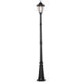 Outsunny 8' Solar Lamp Post Light, Waterproof Aluminum, Motion Activated Sensor Pir, Automatic Outdoor Vintage Street Lamp For Garden, Lawn, Pathway, Driveway, Black Black Aluminum