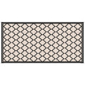 Outsunny Reversible Outdoor Rug, 9' X 18' Waterproof Plastic Straw Floor Mat, Portable Rv Camping Carpet, Large Floor Mat For Backyard, Deck, Picnic, Beach, Black & Beige Black Plastic