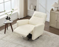 Swivel Glider Recliner Chair, 270 Power Recliner Rocking Chair Nursury Chair For Living Room Bedroom Apartment White Faux Leather