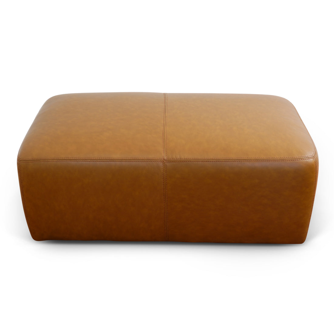 Ingram Tan Leather Ottoman Rustic,Tan Genuine Leather Wood Solid Brown Rectangle Genuine Leather,Solid Wood