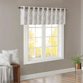 Fretwork Print Grommet Top Window Valance Ivory Grey 50X18