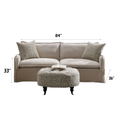 Upendo Sofa W 2 Pillows, Beige Linen Beige Linen 2 Seat