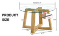 Modern Practical Circular Coffee Tables. Made Of Transparent Tempered Glass Tabletop And Wood Colored Mdf Material. Suitable For Living Rooms And Bedrooms.31.5