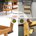 Acacia Wood Two Steps Stool Small Size Rectangle Acacia Wood Light Brown Primary Living Space American Design Acacia Wood