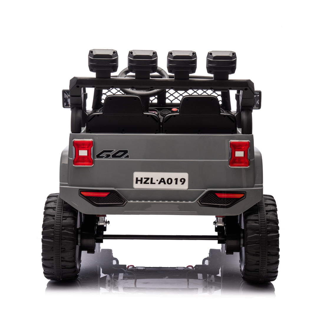 Gray,24V 2 Seater Ride On Truck Car, 4Wd Motors, With 2.4G Remote Control,Metal Suspension,Soft Start,Music, Led Light,Outdoor Off Road Electric Car,Toys Gifts Gray 100 149 Lbs Iron Plastic Iron