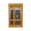 Hemlock Two Person Far Infrared Roof Embedded Indoor Sauna Room Natural Wood Metal & Wood