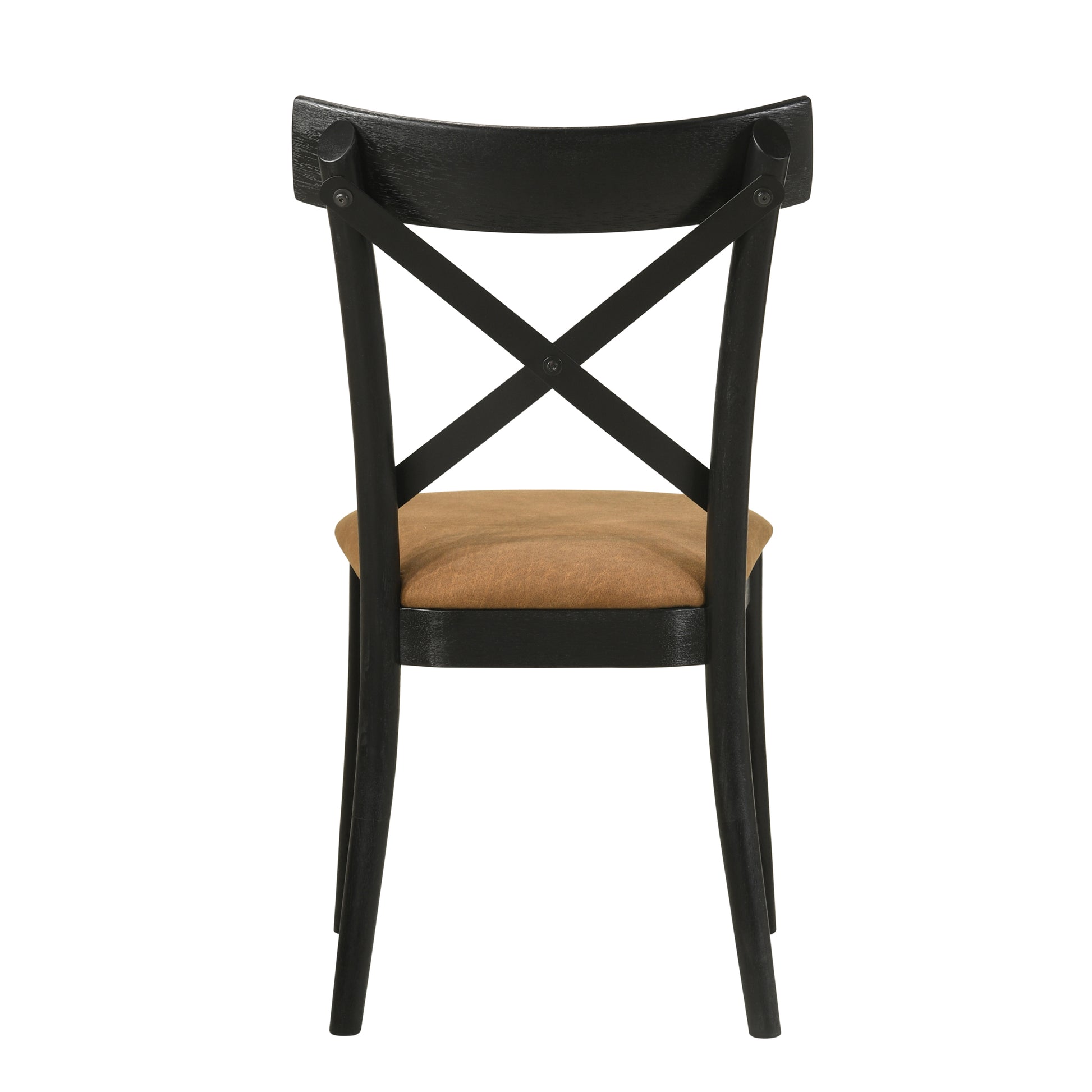 Brown And Black Side Chair Set Of 2 Solid Black Brown Dining Room Modern Side Chair Cross Back Set Of 2 Wood Fabric