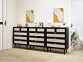 5 Drawer Cabinet, Accent Storage Cabinet, Suitable For Living Room, Bedroom, Dining Room, Study Black Mdf