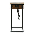 C Table Natural Black Wood Metal