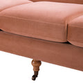 Alana Lawson Three Cushion Tightback Sofa, Peach Orange Velvet Orange Foam Velvet 3 Seat